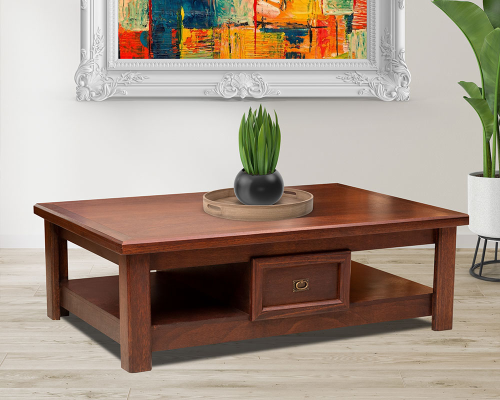 Zenandi Wooden Coffee Table with Two Drawers - Image 2